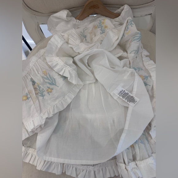 🐰4T 100% Cotton Floral Embroidered Puff Sleeve Spring Bunny Toddler Dress NWT - Picture 15 of 16
